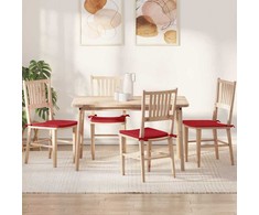 Sėdynių pagalvėlės 4 pcs Raudona 40 x 40 x 3 cm audinys