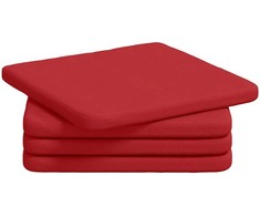 Sėdynių pagalvėlės 4 pcs Raudona 40 x 40 x 3 cm audinys