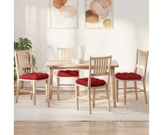 Sėdynių pagalvėlės 4 pcs Raudona 45 x 45 x 12 cm audinys
