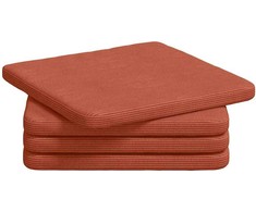 Sėdynių pagalvėlės 4 pcs Raudona oranžinė 40 x 40 x 3 cm