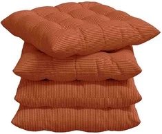 Sėdynių pagalvėlės 4 pcs Raudona oranžinė 40 x 40 x 6 cm