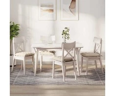 Sėdynių pagalvėlės 4 pcs Smėlio 40 x 40 x 6 cm Mikropluoštas