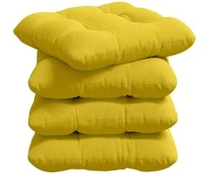 Sėdynių pagalvėlės 4 pcs Šviesi geltona 45 x 45 x 12 cm audinys