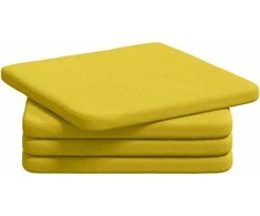 Sėdynių pagalvėlės 4 pcs Šviesi geltona 40 x 40 x 3 cm audinys