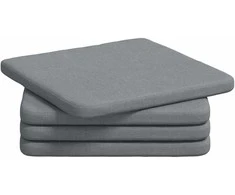 Sėdynių pagalvėlės 4 pcs Šviesiai pilka 40 x 40 x 3 cm audinys