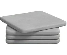 Sėdynių pagalvėlės 4 pcs Šviesiai pilka 40 x 40 x 3 cm Aksomas