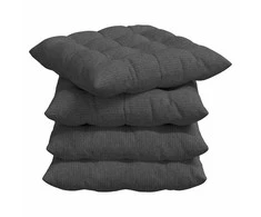 Sėdynių pagalvėlės 4 pcs Tamsiai pilka 40 x 40 x 6 cm