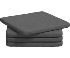 Sėdynių pagalvėlės 4 pcs Tamsiai pilka 40 x 40 x 3 cm audinys