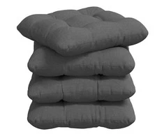 Sėdynių pagalvėlės 4 pcs Tamsiai pilka 40 x 40 x 12 cm audinys