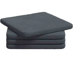 Sėdynių pagalvėlės 4 pcs Tamsiai pilka 40 x 40 x 3 cm Aksomas