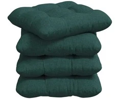 Sėdynių pagalvėlės 4 pcs Tamsiai žalia 40 x 40 x 12 cm audinys