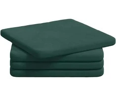 Sėdynių pagalvėlės 4 pcs Tamsiai žalia 40 x 40 x 3 cm Aksomas