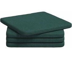 Sėdynių pagalvėlės 4 pcs Tamsiai žalia 40 x 40 x 3 cm audinys