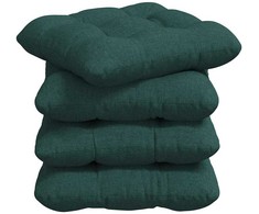 Sėdynių pagalvėlės 4 pcs Tamsiai žalia 45 x 45 x 12 cm audinys