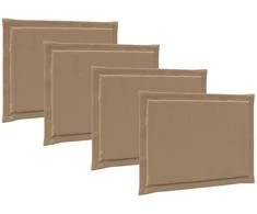 Sėdynių pagalvėlės 4 pcs Taupe 47 x 36 x 2 cm Poliesteris