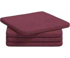 Sėdynių pagalvėlės 4 pcs Vyno raudona 40 x 40 x 3 cm audinys