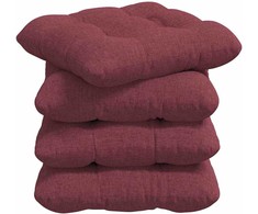 Sėdynių pagalvėlės 4 pcs Vyno raudona 45 x 45 x 12 cm audinys