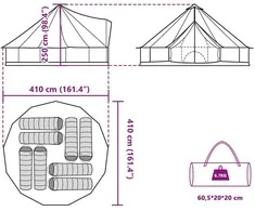 Šeimos palapinė, mėlyna, aštuonvietė, tipi, atspari vandeniui