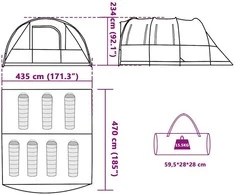 Šeimos palapinė, mėlyna, septynvietė, tunelinė