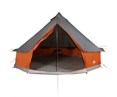 Šeimos palapinė, pilka ir oranžinė, 10 vietų, tipi