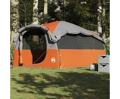 Šeimos palapinė, pilka ir oranžinė, šešiavietė, tunelinė