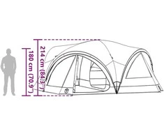 Šeimos palapinė 10 asmenų Mėlyna ir Pilka 460 x 430 x 214 cm