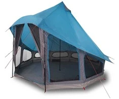 Tipi palapinė su stogu Mėlyna 404 x 370 x 270 cm tafta