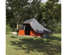 Tipi palapinė Pilka ir oranžinė 364 x 281 x 257 cm tafta