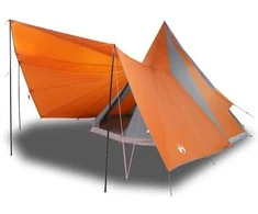 Tipi palapinė Pilka ir oranžinė 510 x 690 x 330 cm tafta