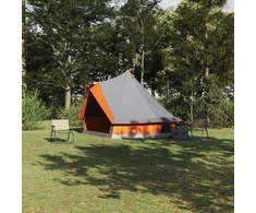 Tipi palapinė Pilka ir oranžinė 400 x 346 x 250 cm tafta