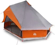 Tipi palapinė Pilka ir oranžinė 400 x 346 x 250 cm tafta