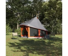 Tipi palapinė Pilka ir oranžinė 404 x 370 x 270 cm tafta