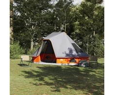 Tipi palapinė Pilka ir oranžinė 466 x 310 x 240 cm tafta