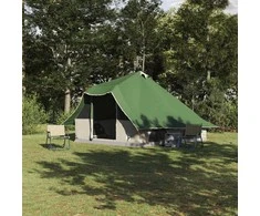 Tipi palapinė su stogu Žalia 358 x 296 x 258 cm tafta