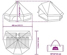 Tipi palapinė 8 asmeniui Žalia tafta