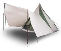 Tipi palapinė su stogu Žalia 510 x 690 x 330 cm tafta