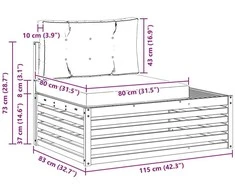 Lauko galinė sofa 3 Vienetas Natūrali ir šviesiai pilka