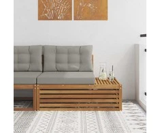 Lauko galinė sofa 3 Vienetas Natūrali ir šviesiai pilka