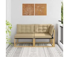 Sekcija sofa vienetai su pagalve Balta 162,5 x 83 x 73 cm