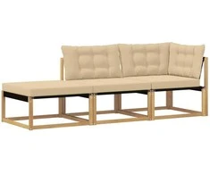 Sekcija sofa vienetai su pagalve Balta 241,5 x 83 x 73 cm