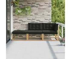 Sekcija sofa vienetai su pagalve Balta 241,5 x 83 x 73 cm