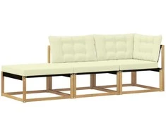 Sekcija sofa vienetai su pagalve Balta 241,5 x 83 x 73 cm