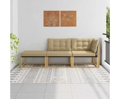 Sekcija sofa vienetai su pagalve Balta 241,5 x 83 x 73 cm