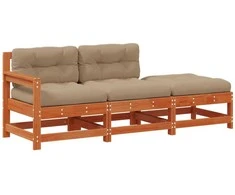 Sekcija sofa vienetai su pagalve Vaško ruda 190 x 62 x 70,5cm
