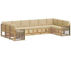 Sekcijos sofų komplektas 10 pcs Balta ir kreminė