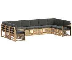 Sekcijos sofų komplektas 10 pcs Balta ir antracito