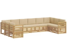 Sekcijos sofų komplektas 10 pcs Balta ir kreminė