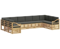 Sekcijos sofų komplektas 10 pcs Balta ir antracito