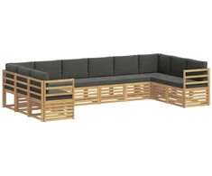 Sekcijos sofų komplektas 10 pcs Balta ir antracito