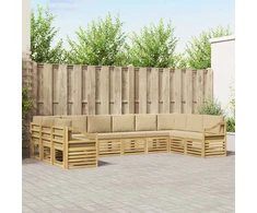 Sekcijos sofų komplektas 10 pcs Balta ir kreminė